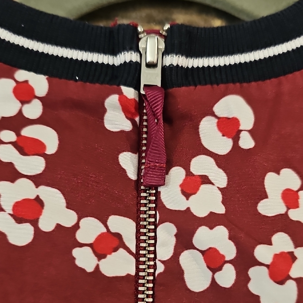 Red and White Ribbed Long Sleeve Casual Dress - Picture 5 of 5